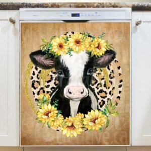 Little Calf and Sunflowers Magnetic Dishwasher Door Cover