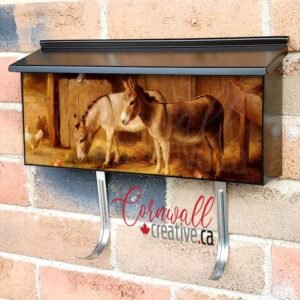 Donkeys Chickens and Pigeons Wall-mounted Townhouse Mailbox Cover