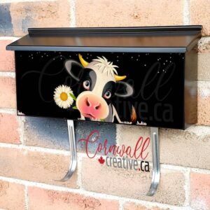 Cute Cow with Daisies Wall-mounted Townhouse Mailbox Cover