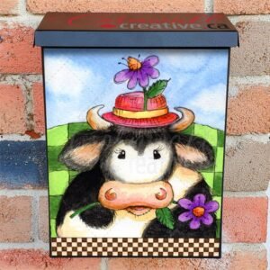 Country Cow and Flowers #1 Colonial Mailbox Cover