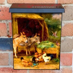 Chickens Donkeys and Doves Colonial Mailbox Cover