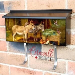 Chickens Donkeys and Doves Wall-mounted Townhouse Mailbox Cover