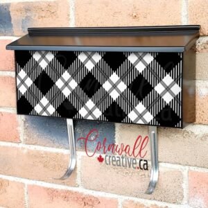 Black and White Tartan Design Wall-mounted Townhouse Mailbox Cover