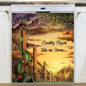 Sunset Country Road Magnetic Dishwasher Door Cover