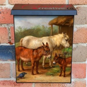 Donkeys and a Pony Colonial Mailbox Cover
