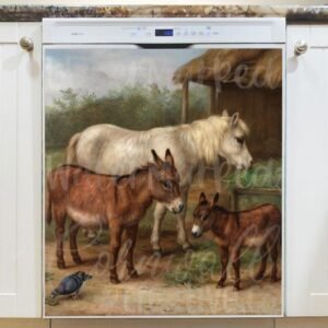 Donkeys and a Pony Magnetic Dishwasher Door Cover