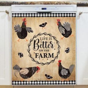 Roosters and Blackbirds Magnetic Dishwasher Door Cover