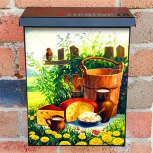 Picnic on the Milk Farm Colonial Mailbox Cover