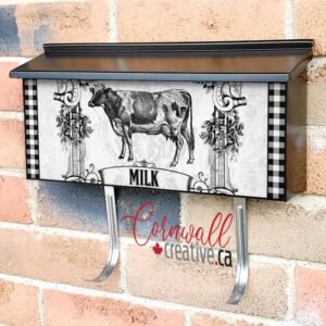 Vintage Milk Farm Cow Design Wall-mounted Townhouse Mailbox Cover