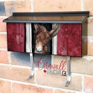 Donkey in the Barn Window Wall-mounted Townhouse Mailbox Cover