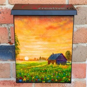 Sunset Farmhouse Colonial Mailbox Cover