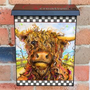 Cute Cow with Curly Hair Colonial Mailbox Cover