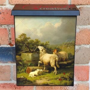 Sheep Family Colonial Mailbox Cover