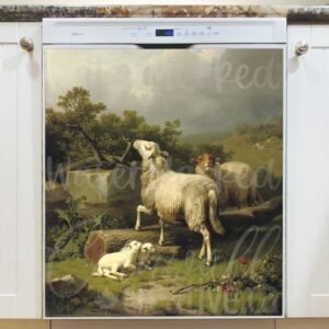 Sheep Family Magnetic Dishwasher Door Cover