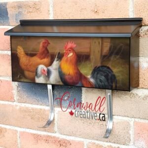 Rooster with Hens Wall-mounted Townhouse Mailbox Cover