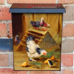 Chicks, Hen and Doves Colonial Mailbox Cover