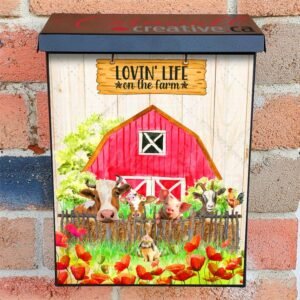 Farm Animals over the Fence Colonial Mailbox Cover