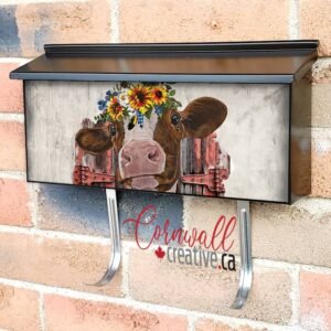 Cow with Sunflowers #2 Wall-mounted Townhouse Mailbox Cover