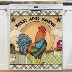 Rise and Shine Rooster Magnetic Dishwasher Door Cover