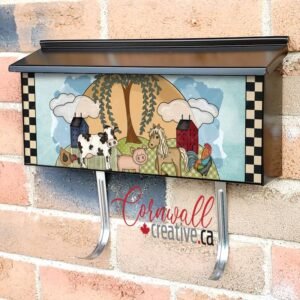 Farm Animals and Saltbox Houses Wall-mounted Townhouse Mailbox Cover