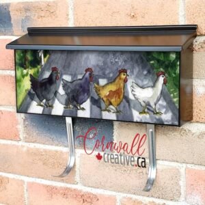 Hens Crossing the Road Wall-mounted Townhouse Mailbox Cover