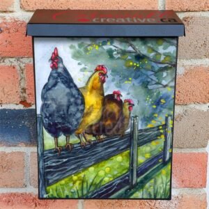 Hens Sitting on the Fence Colonial Mailbox Cover
