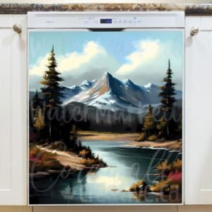 Majestic Snowy Hill Magnetic Dishwasher Door Cover