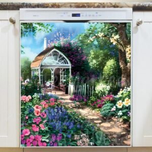Victorian Summer Garden Magnetic Dishwasher Door Cover