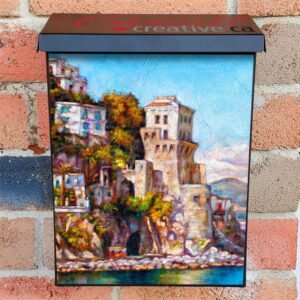 Coastal Town in Italy Colonial Mailbox Cover