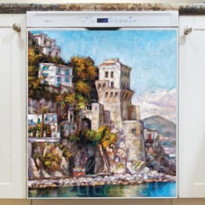 Coastal Town in Italy Magnetic Dishwasher Door Cover