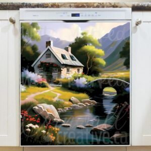 Cute Summer Cottage Magnetic Dishwasher Door Cover