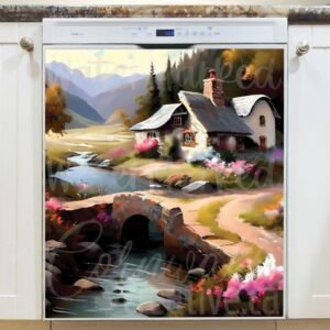 Cottage by the River Magnetic Dishwasher Door Cover