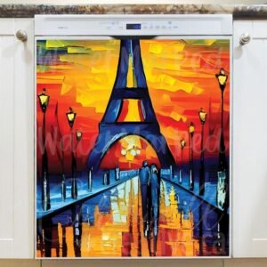 Rainbow Colored Cities Paris Magnetic Dishwasher Door Cover