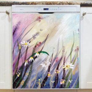 Flowers in the Wind #2 Magnetic Dishwasher Door Cover