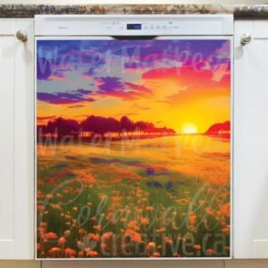 Sunset over the Meadow Magnetic Dishwasher Door Cover