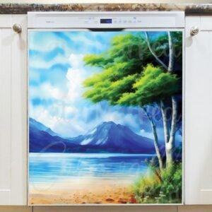 Hills Beside the Lake Magnetic Dishwasher Door Cover