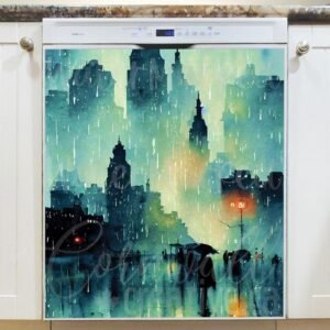 Rainy Day in New York Magnetic Dishwasher Door Cover