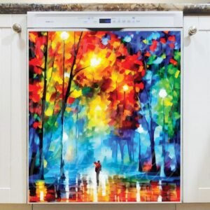 Autumn Walking Magnetic Dishwasher Door Cover