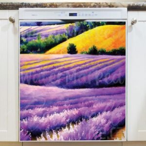 Purple Lavender fields Magnetic Dishwasher Door Cover