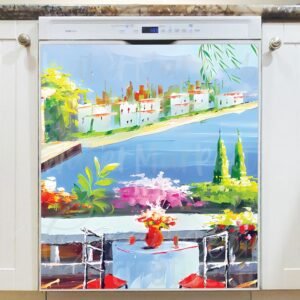 French Riviera Restaurant View #3 Magnetic Dishwasher Door Cover