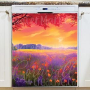 Pink Sunrise Magnetic Dishwasher Door Cover
