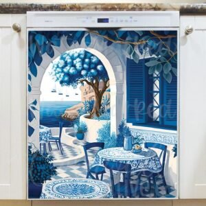 Cozy Greek Tavern #2 Magnetic Dishwasher Door Cover