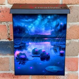 Summer Night Water Lilies Colonial Mailbox Cover