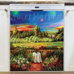 Summer Night on the Terrace Magnetic Dishwasher Door Cover