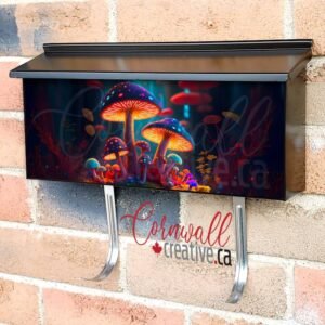Colorful Fantasy Mushrooms Wall-mounted Townhouse Mailbox Cover
