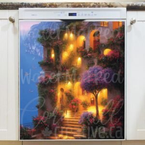 Romantic Villa Balcony #1 Magnetic Dishwasher Door Cover