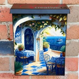 Cozy Greek Tavern #4 Colonial Mailbox Cover