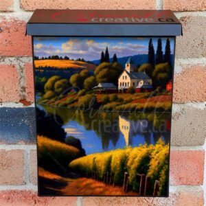 Springtime Church Colonial Mailbox Cover