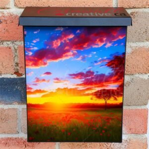 Poppyfield Sunset Colonial Mailbox Cover
