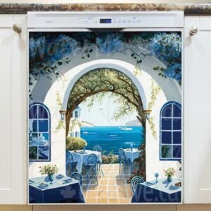 Cozy Greek Tavern #5 Magnetic Dishwasher Door Cover